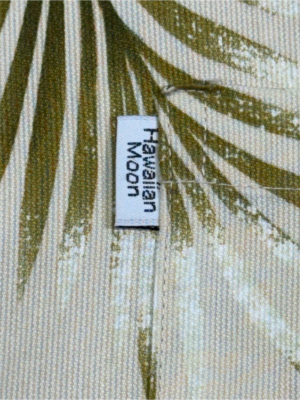 Men's Beige Tropical Print Short Sleeve Button-Down Shirt - Picture 4 of 9
